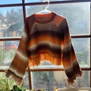 BRAND NEW WITH TAGS!! zara boho fringed sweater!
